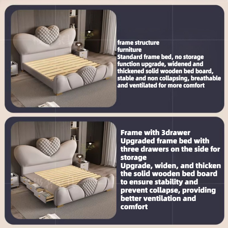 200x220cm Double Bed Queen Siz - King Size Bed Frame With Storage Drawers ulasan dan harga