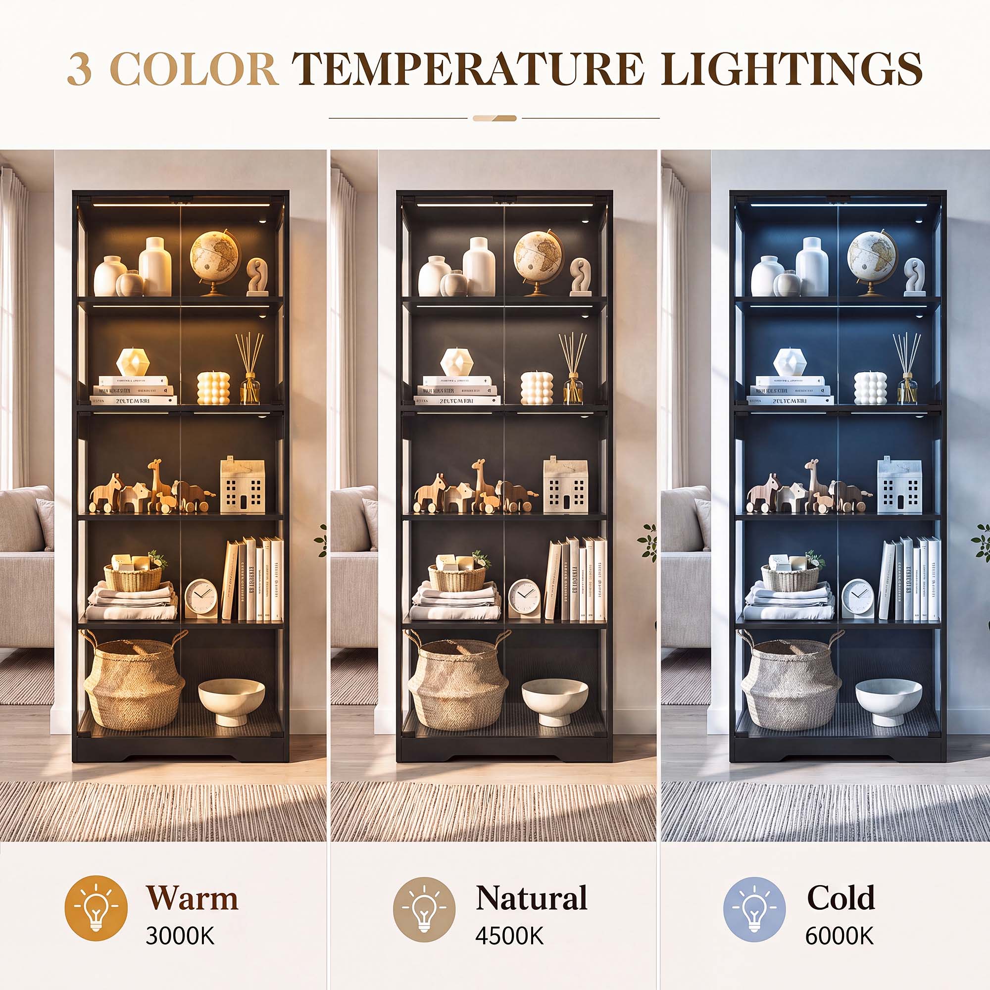 TCGBKAF 5‑Tier Display Cabinet - Storage ulasan dan harga