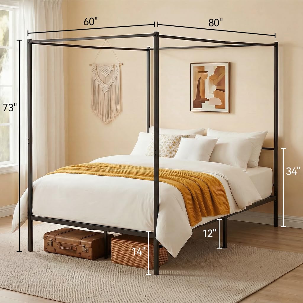 Canopy Bed Frame Queen Metal w - Canopy Bed Frame Metal Queen ulasan dan harga