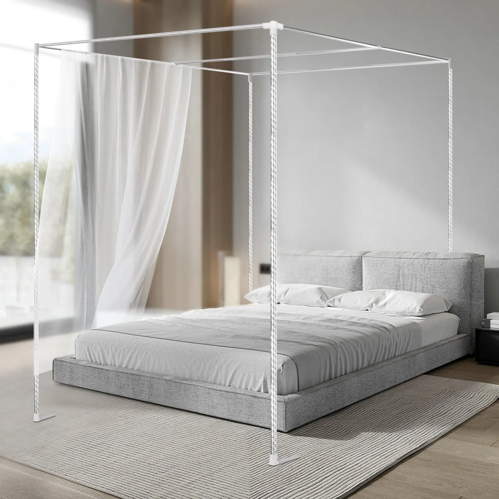 4 Corner Bedding Canopy Frame  - Canopy Bed Frame Metal Queen ulasan dan harga