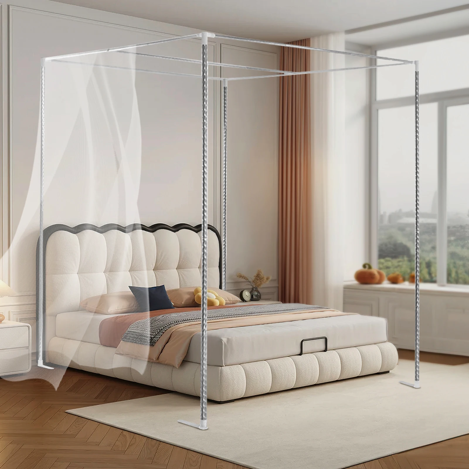 4 Corner Bedding Canopy Frame  - Canopy Bed Frame Metal Queen ulasan dan harga