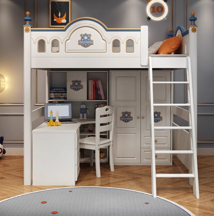 ！@Kids Princess Room Wood Cast - Bunk Bed With Stairs And Slide ulasan dan harga