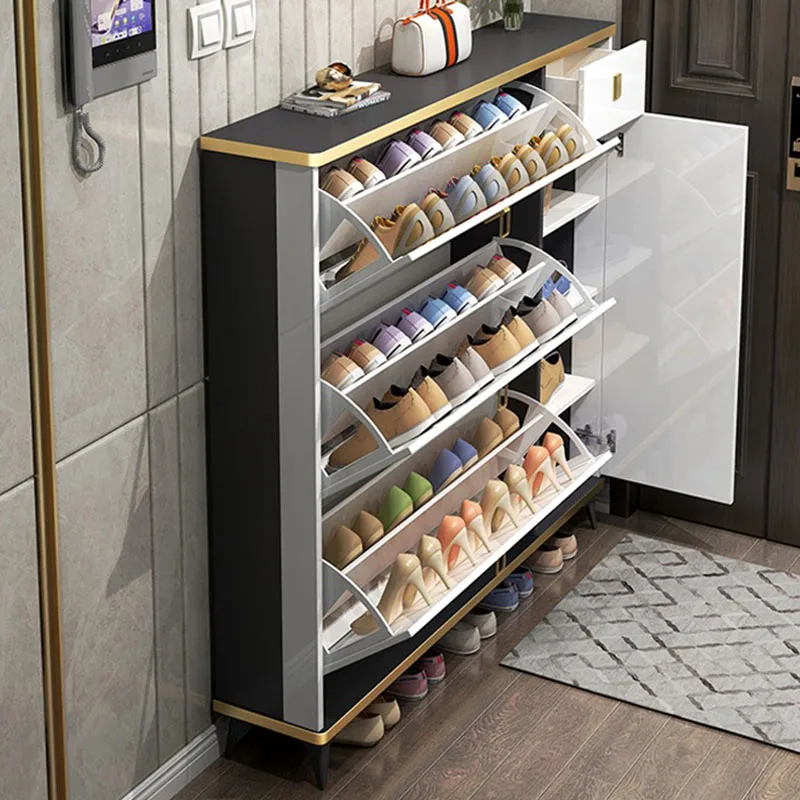 Ultra Thin Narrow Shoe Cabinet - Shoe Rack Cabinet Narrow Entryway ulasan dan harga