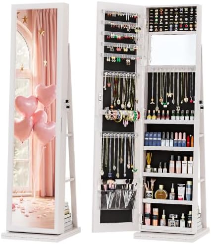 4-In-1 Jewelry Cabinet Jewelry - Full Length Mirror Jewelry Armoire ulasan dan harga
