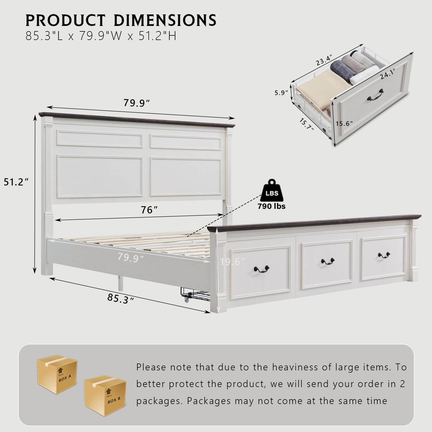 Farmhouse King Size Bed Frame  - King Size Bed Frame With Storage Drawers ulasan dan harga