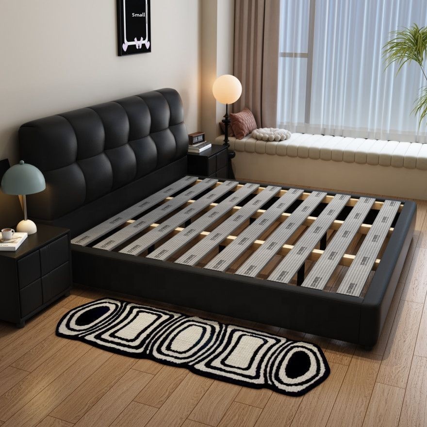 #Black Tufted Leather Storage  - King Size Bed Frame With Storage Drawers ulasan dan harga