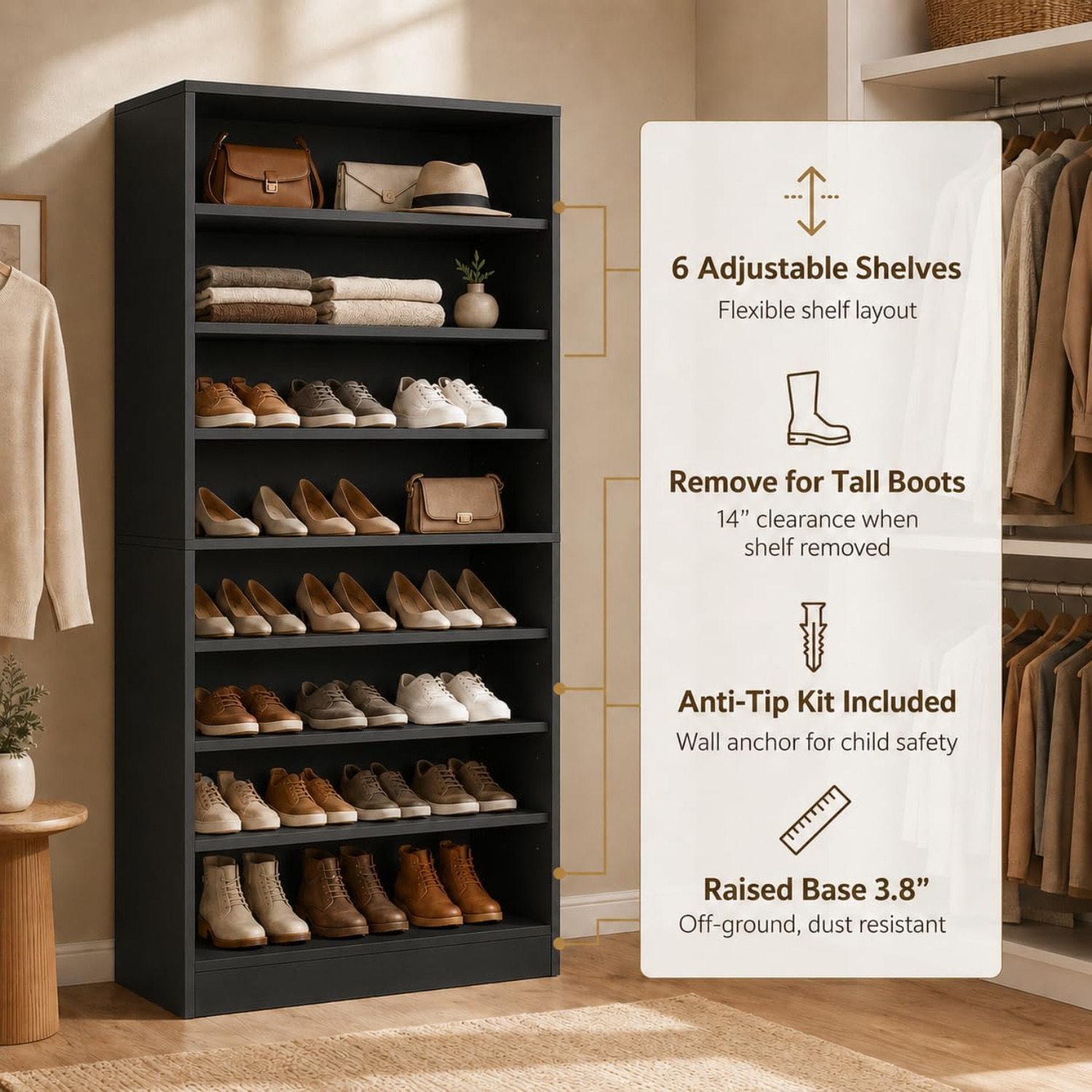 9-Tier Tall Shoe Rack Cabinet  - Shoe Rack Cabinet Narrow Entryway ulasan dan harga