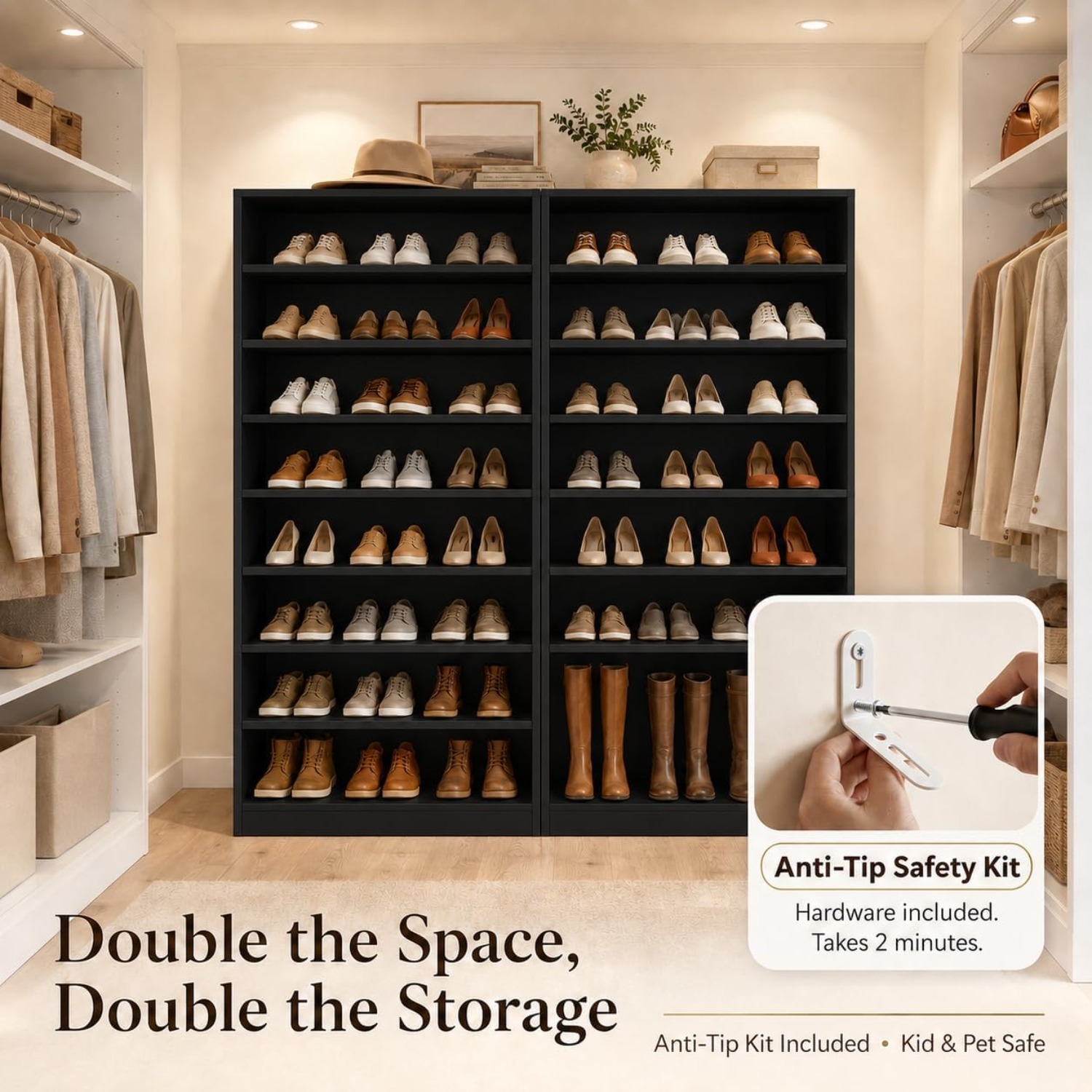 9-Tier Tall Shoe Rack Cabinet  - Shoe Rack Cabinet Narrow Entryway ulasan dan harga