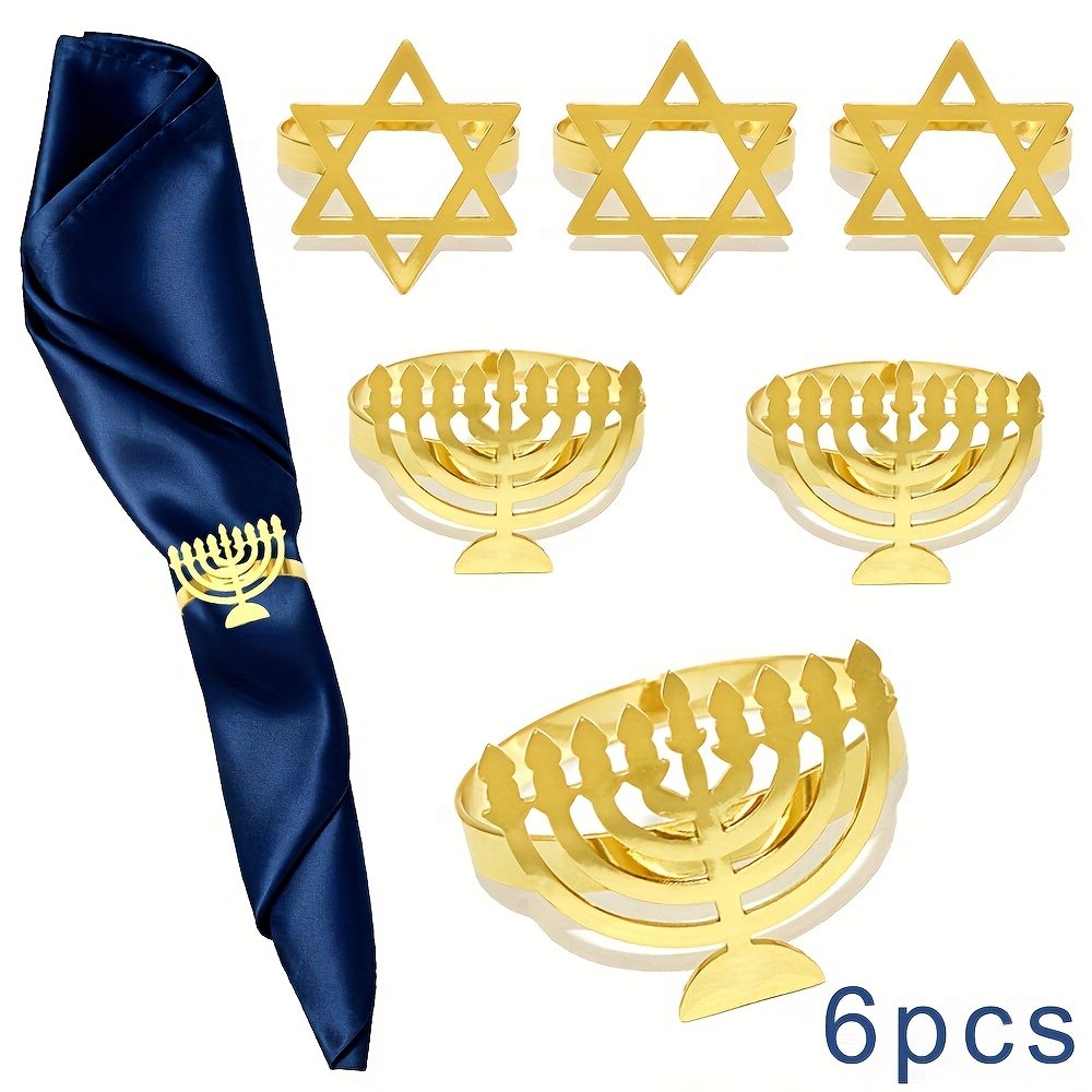6Pcs Hanukkah Menorah Napkin R - Tables ulasan dan harga