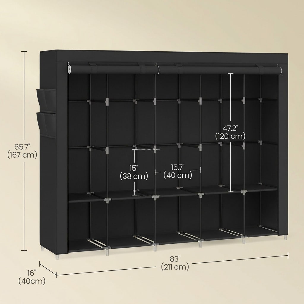 83 Inch Extra Large Portable C - Wardrobe Closet Portable Fabric Cover ulasan dan harga