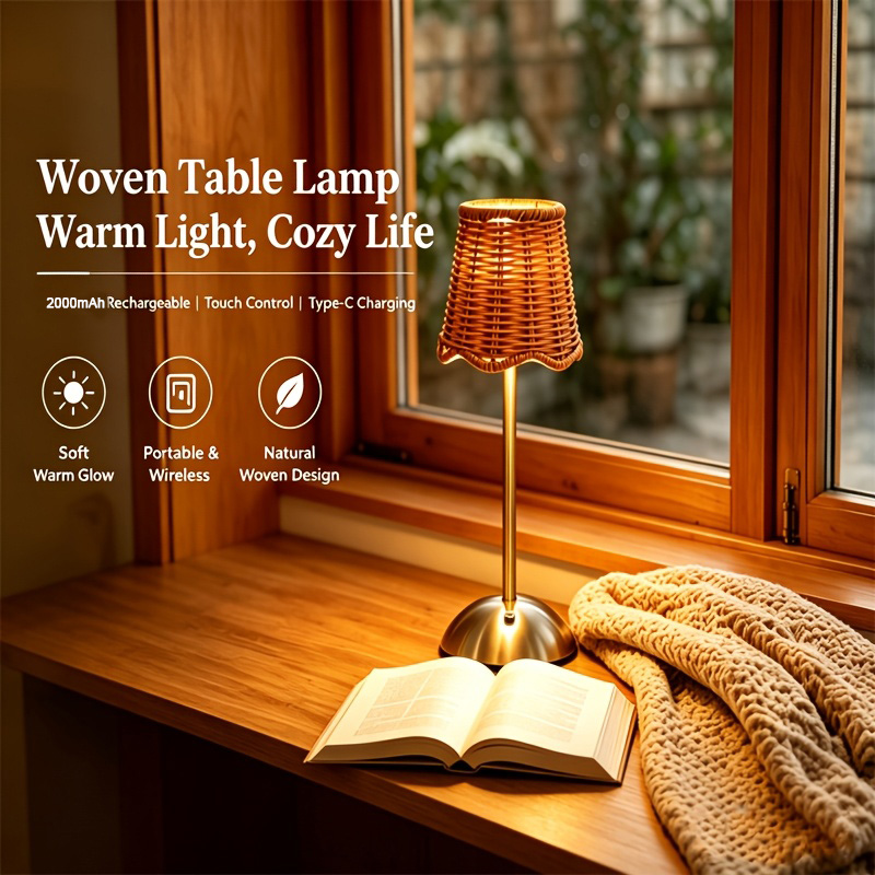 Bohemian Woven Rattan Art Tabl - Bedroom Furniture ulasan dan harga