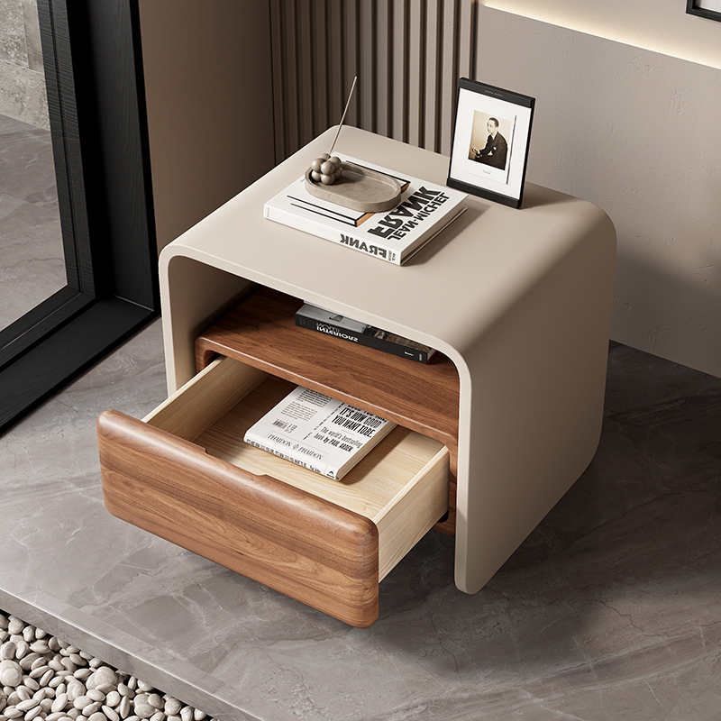 Luxury Solid Wood Rotating Nig - Solid Wood Nightstand 2 Drawers ulasan dan harga