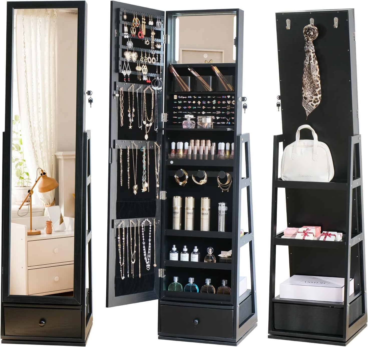 Full Length Standing Jewelry C - Full Length Mirror Jewelry Armoire ulasan dan harga