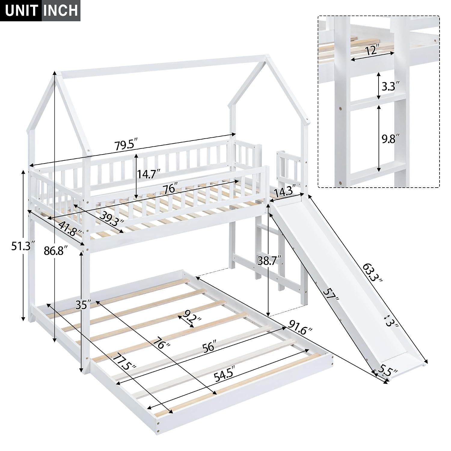 House Bunk Bed with Stairs and - Bunk Bed With Stairs And Slide ulasan dan harga