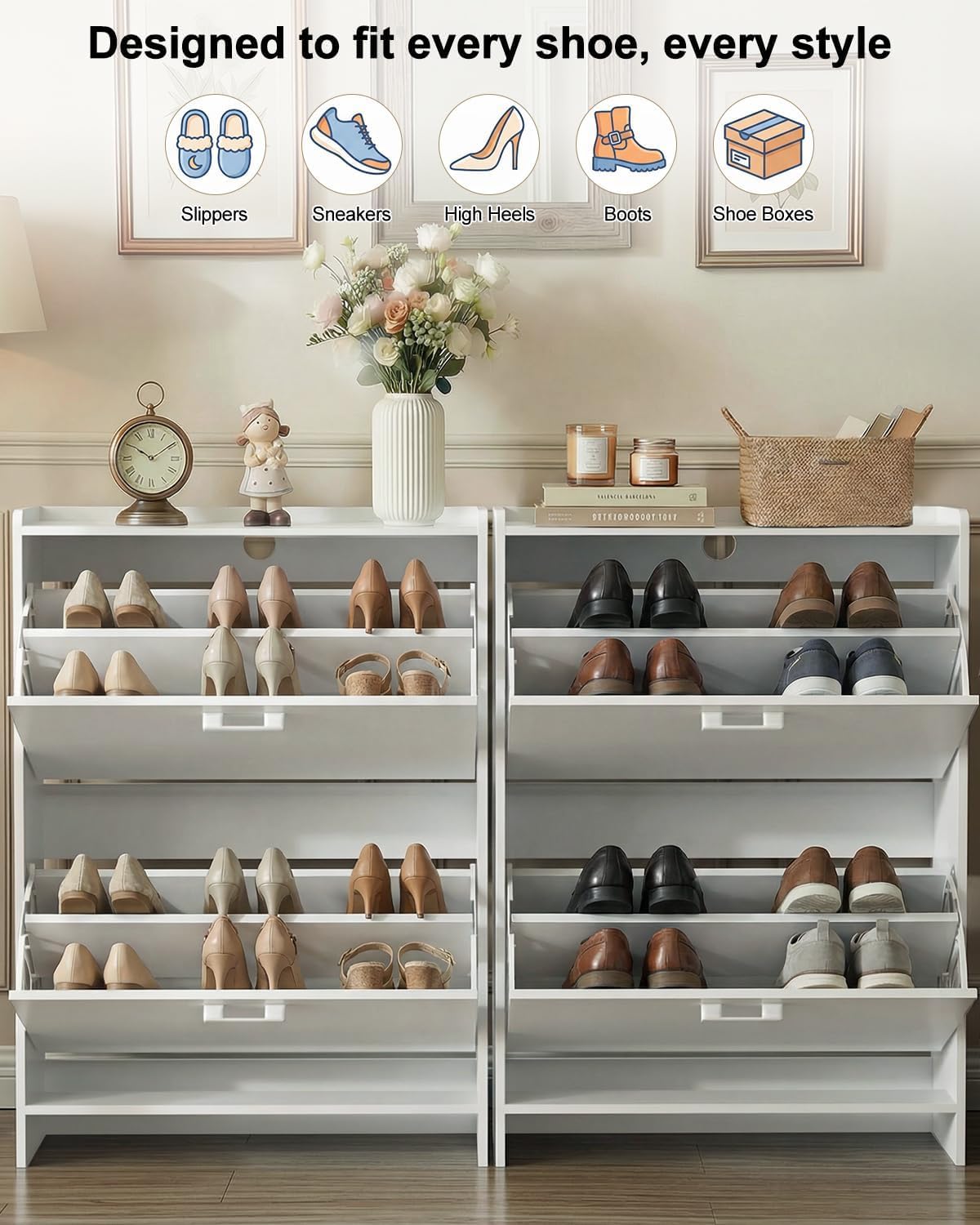 #Narrow Shoe Cabinet with 2 Fl - Shoe Rack Cabinet Narrow Entryway ulasan dan harga