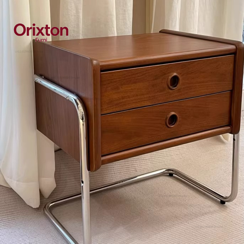 Minimalist Nightstand Vintage  - Solid Wood Nightstand 2 Drawers ulasan dan harga