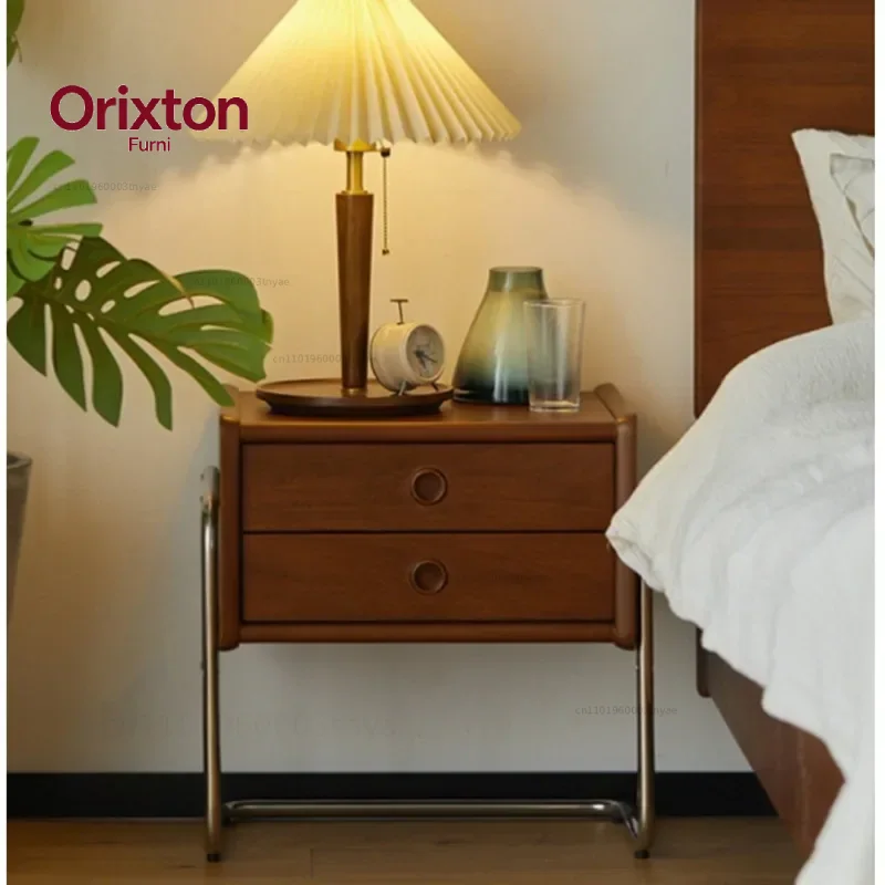 Minimalist Nightstand Vintage  - Solid Wood Nightstand 2 Drawers ulasan dan harga