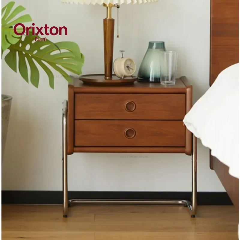 Minimalist Nightstand Vintage  - Solid Wood Nightstand 2 Drawers ulasan dan harga