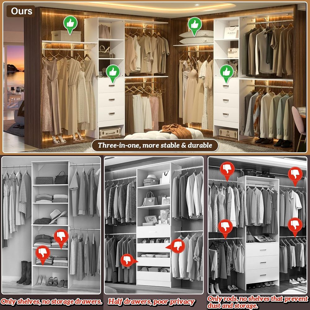8T Closet System, 96'' Closet  - Bedroom Furniture ulasan dan harga