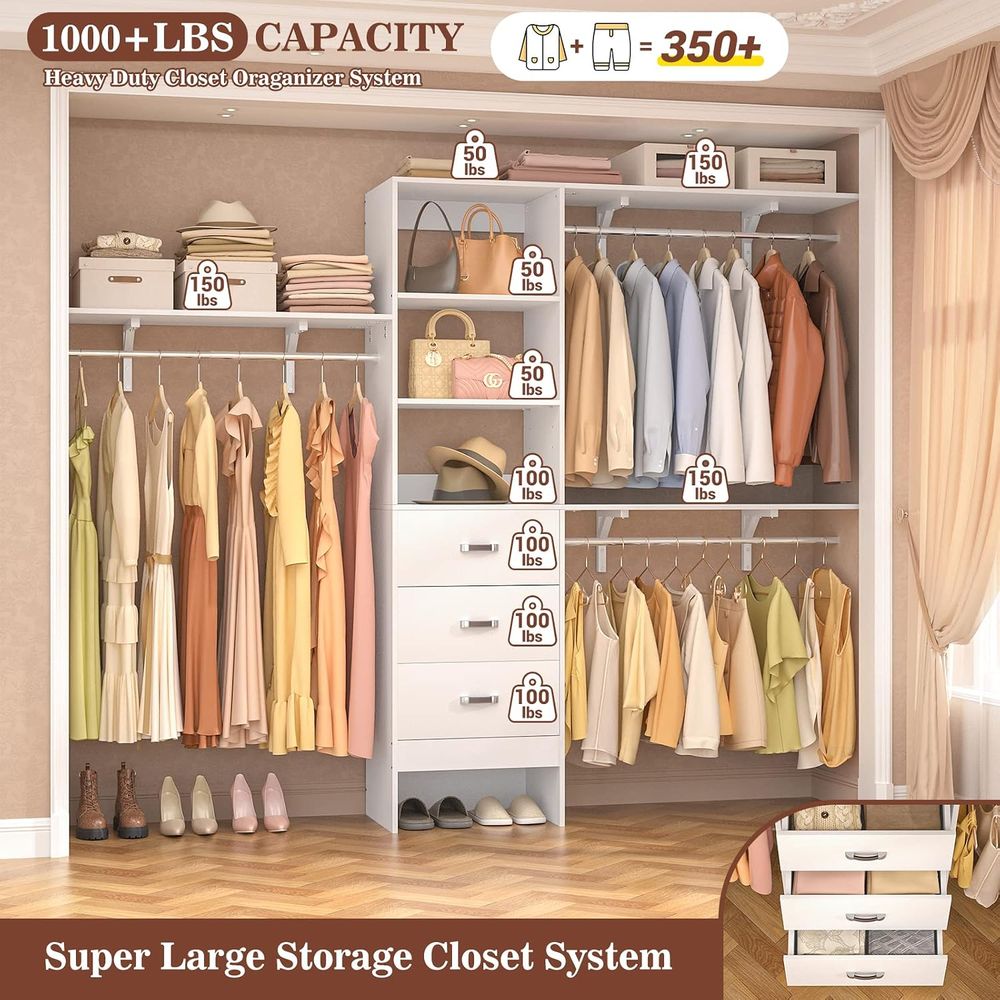8T Closet System, 96'' Closet  - Bedroom Furniture ulasan dan harga