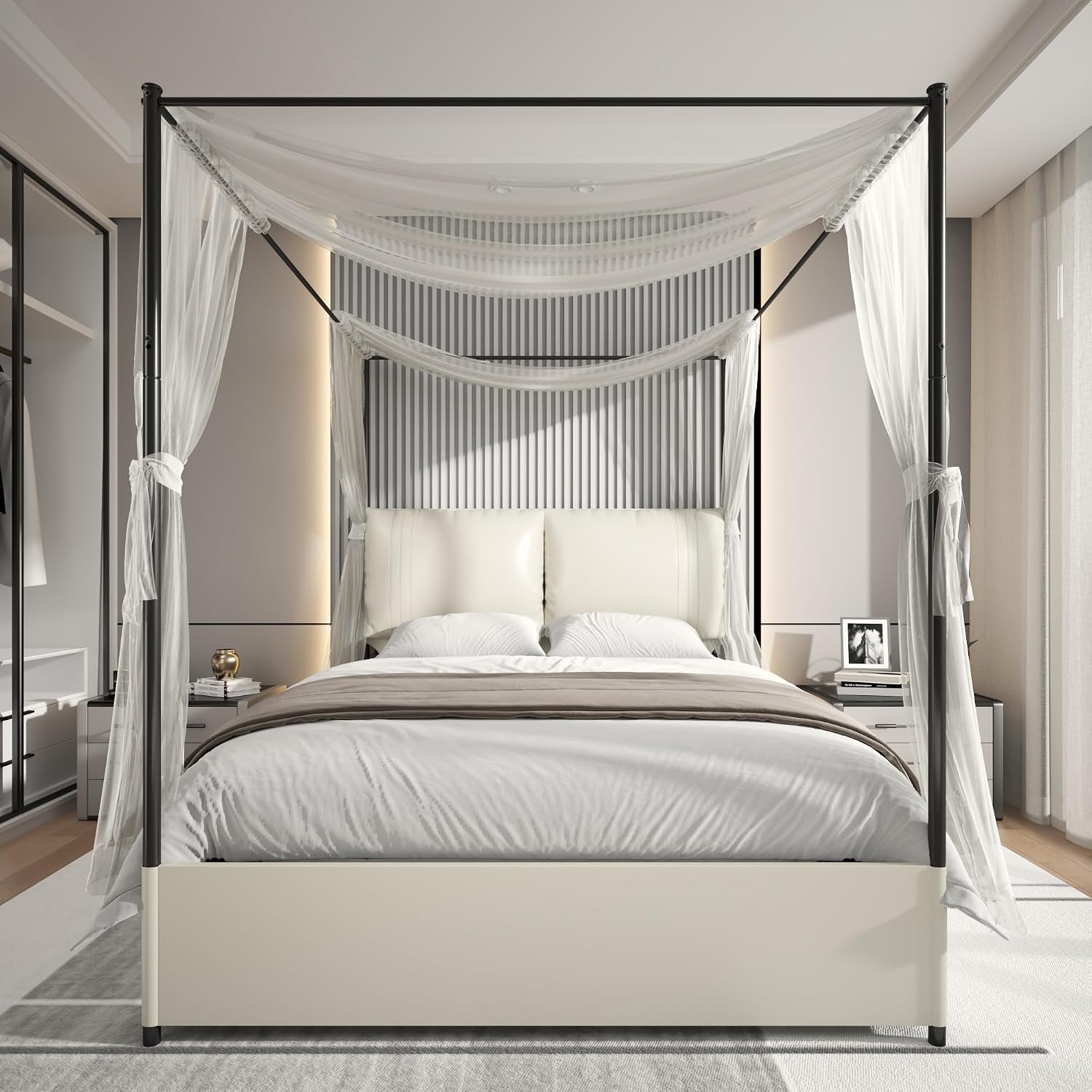 Queen Canopy Bed Frame Upholst - Canopy Bed Frame Metal Queen ulasan dan harga