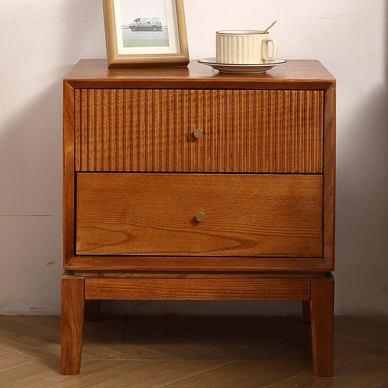 Retro Solid Wood Nightstands,F - Solid Wood Nightstand 2 Drawers ulasan dan harga