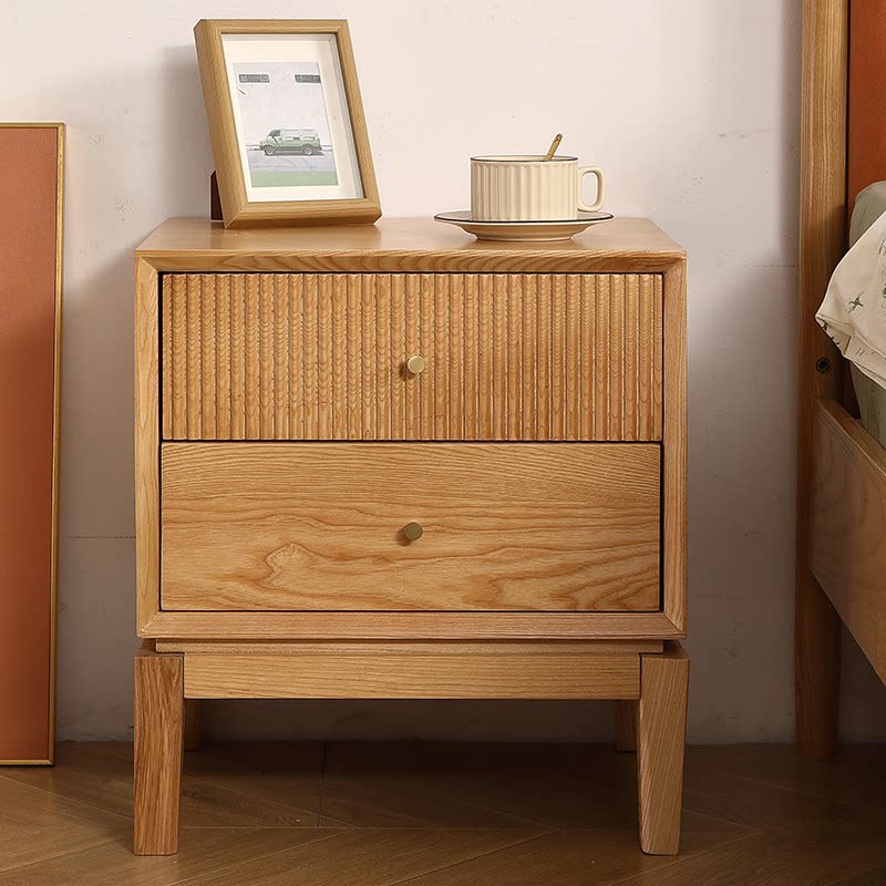 Retro Solid Wood Nightstands,F - Solid Wood Nightstand 2 Drawers ulasan dan harga