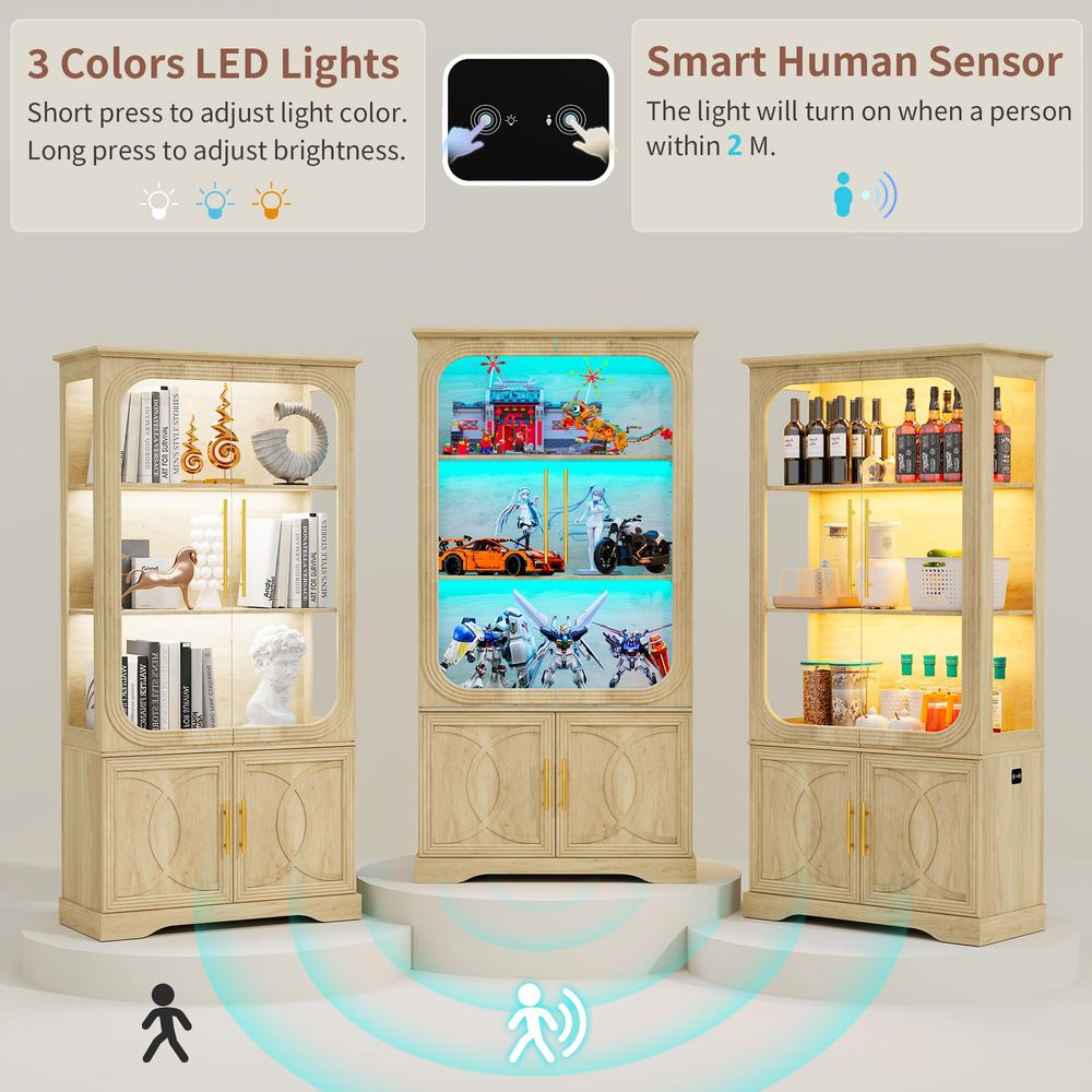 Display Cabinet with Glass Doo - Storage ulasan dan harga