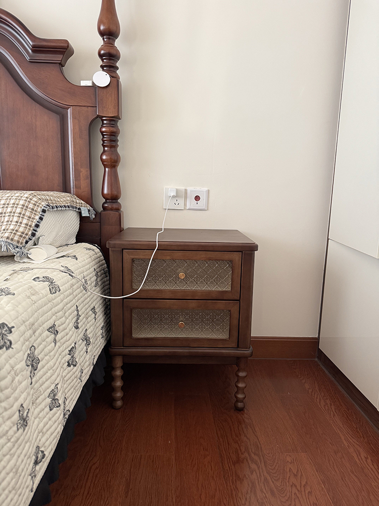 Vintage Nightstands Printed Gl - Solid Wood Nightstand 2 Drawers ulasan dan harga