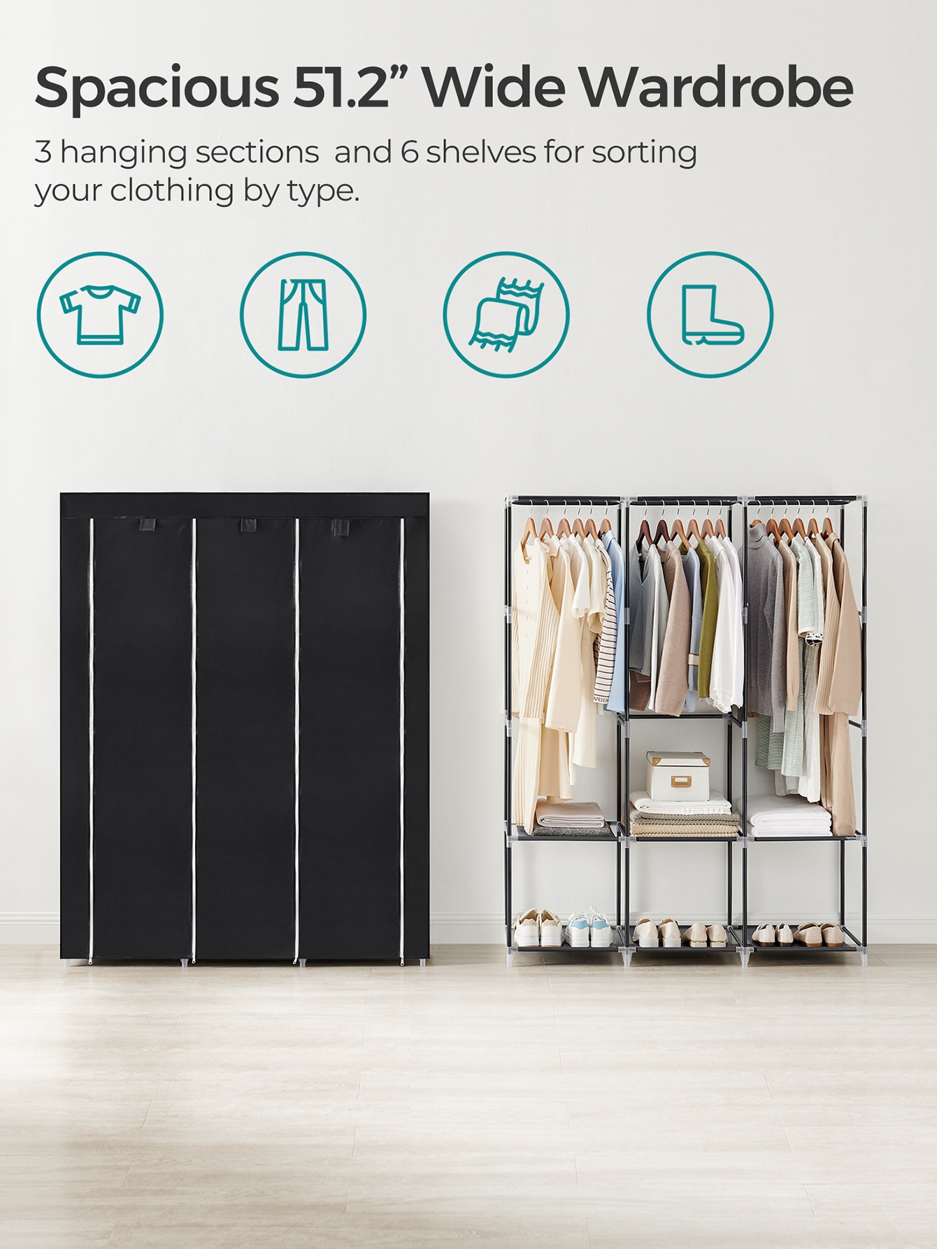 Portable Closet Organizer Mode - Wardrobe Closet Portable Fabric Cover ulasan dan harga