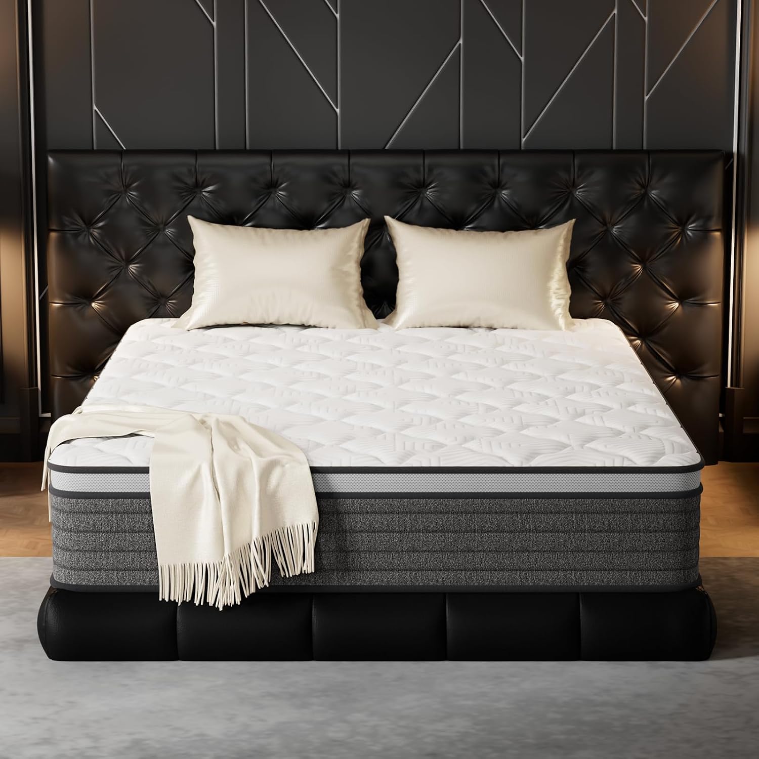 Queen Mattress 12 Inch Hybrid  - Memory Foam Mattress In A Box Queen ulasan dan harga