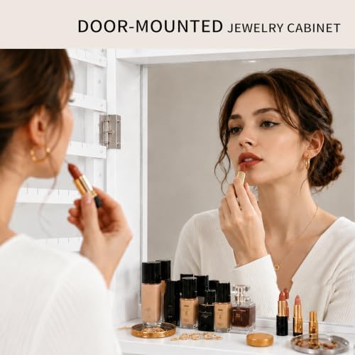 Lockable Jewelry Cabinet Organ - Full Length Mirror Jewelry Armoire ulasan dan harga