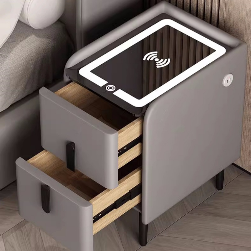 Nordic Style Smart Bedside Tab - Solid Wood Nightstand 2 Drawers ulasan dan harga
