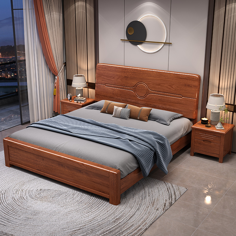 @￥Walnut Solid Wood Bed Simple - Gas Lift Storage Bed Hydraulic ulasan dan harga