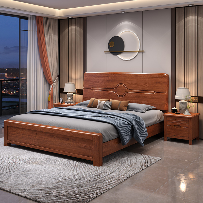 @￥Walnut Solid Wood Bed Simple - Gas Lift Storage Bed Hydraulic ulasan dan harga