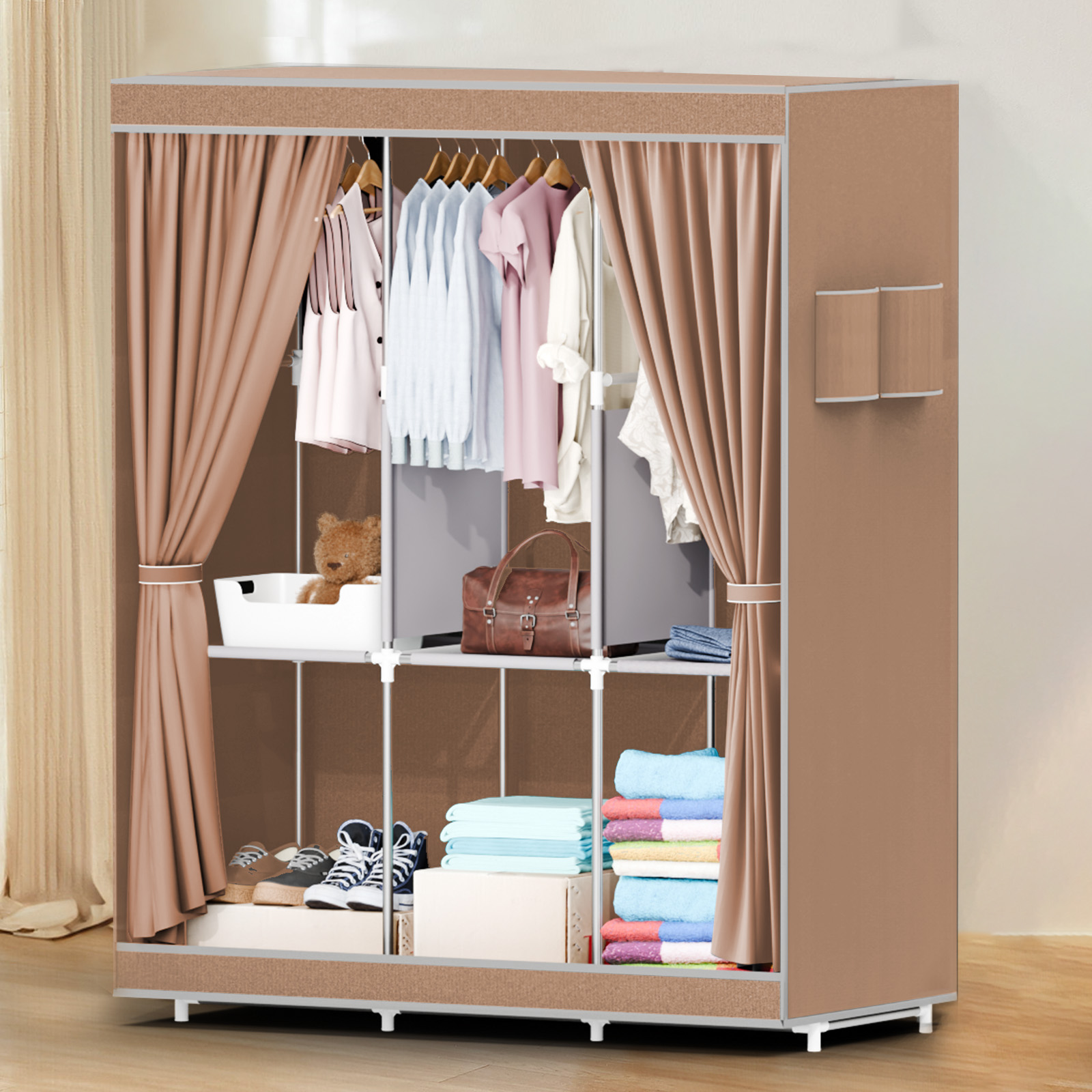 51-Inch Portable Closet Wardro - Wardrobe Closet Portable Fabric Cover ulasan dan harga
