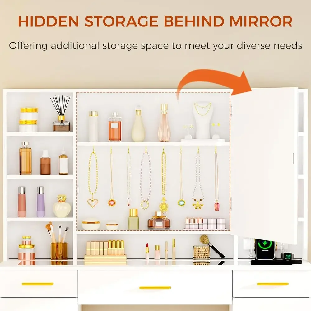 LED Lighted Mirror Vanity Desk - Dressing Table Vanity With Lighted Mirror ulasan dan harga