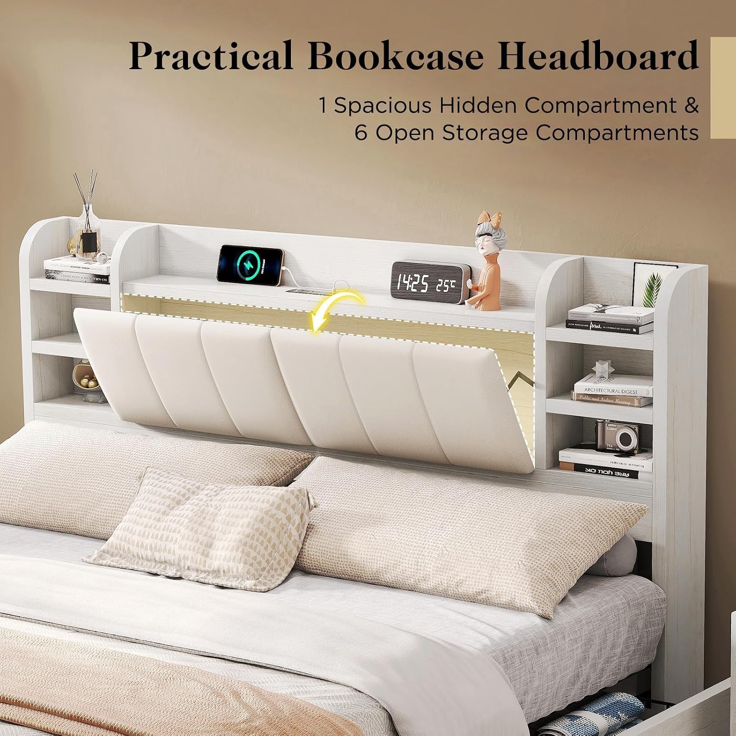 King Size Upholstered Platform - King Size Bed Frame With Storage Drawers ulasan dan harga