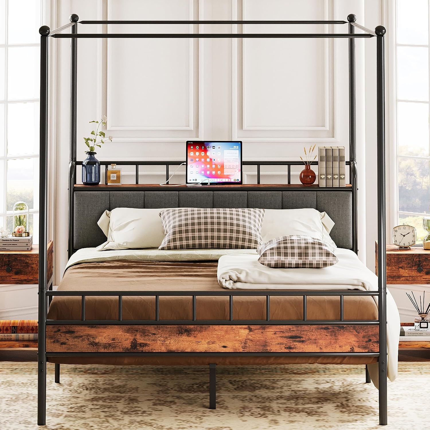 Queen Canopy Bed Frame Storage - Canopy Bed Frame Metal Queen ulasan dan harga