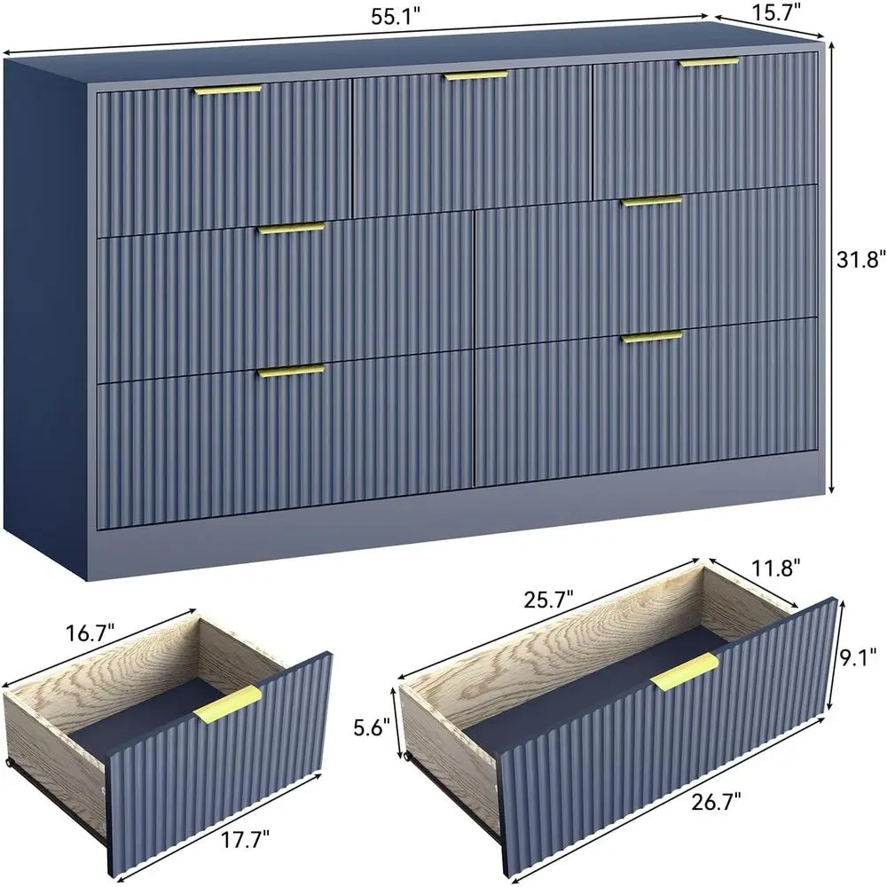 55 Wide Bedroom Dresser with D - Bedroom Furniture ulasan dan harga