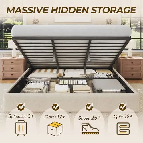 King Size Lift Up Storage Bed  - Gas Lift Storage Bed Hydraulic ulasan dan harga