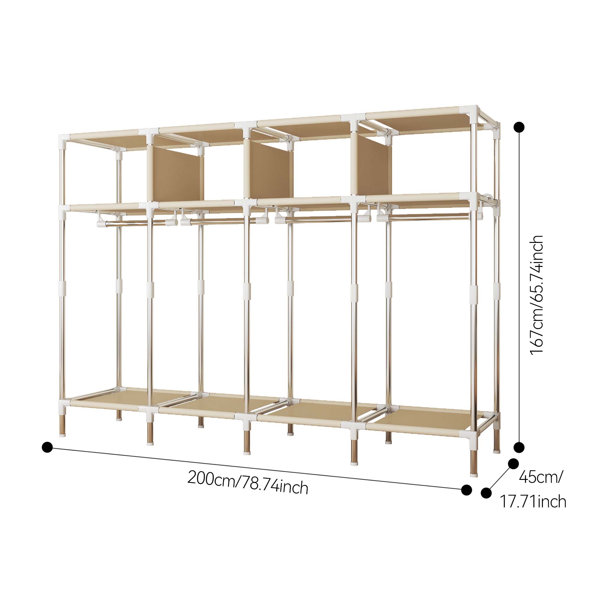 79 Inch Wide Walk-in Closet wi - Wardrobe Closet Portable Fabric Cover ulasan dan harga