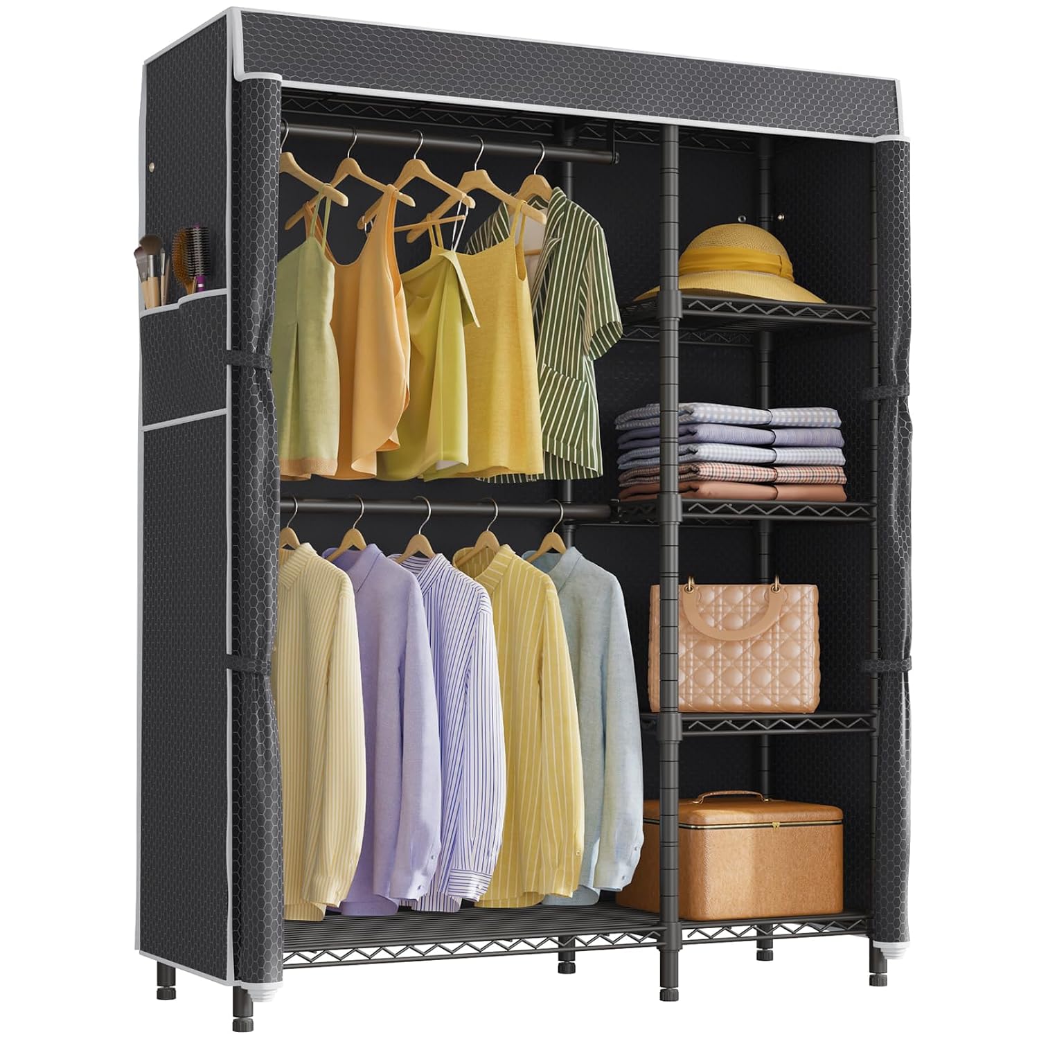 Portable Closet Wardrobe Heavy - Wardrobe Closet Portable Fabric Cover ulasan dan harga
