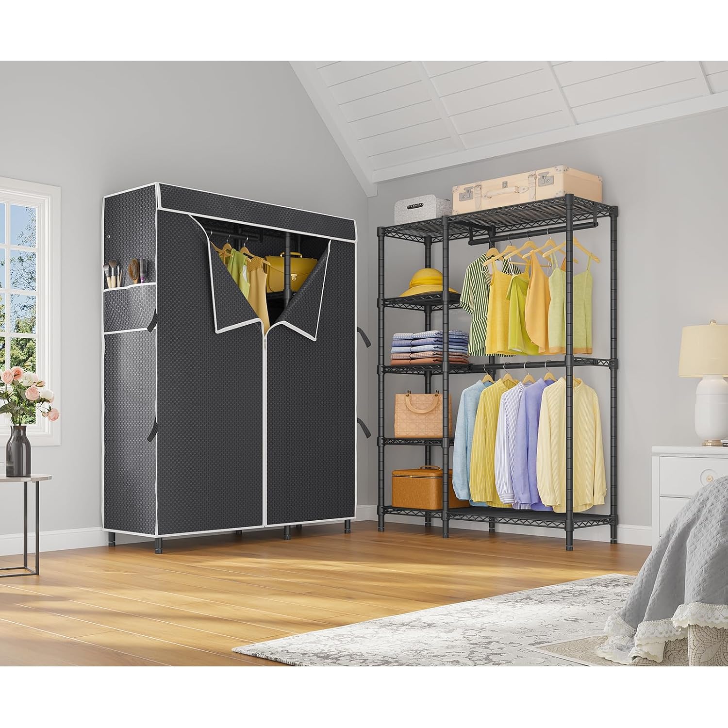 Portable Closet Wardrobe Heavy - Wardrobe Closet Portable Fabric Cover ulasan dan harga