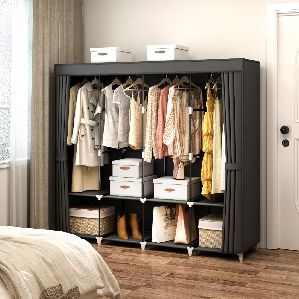 US Shipping Portable Closet Wa - Wardrobe Closet Portable Fabric Cover ulasan dan harga