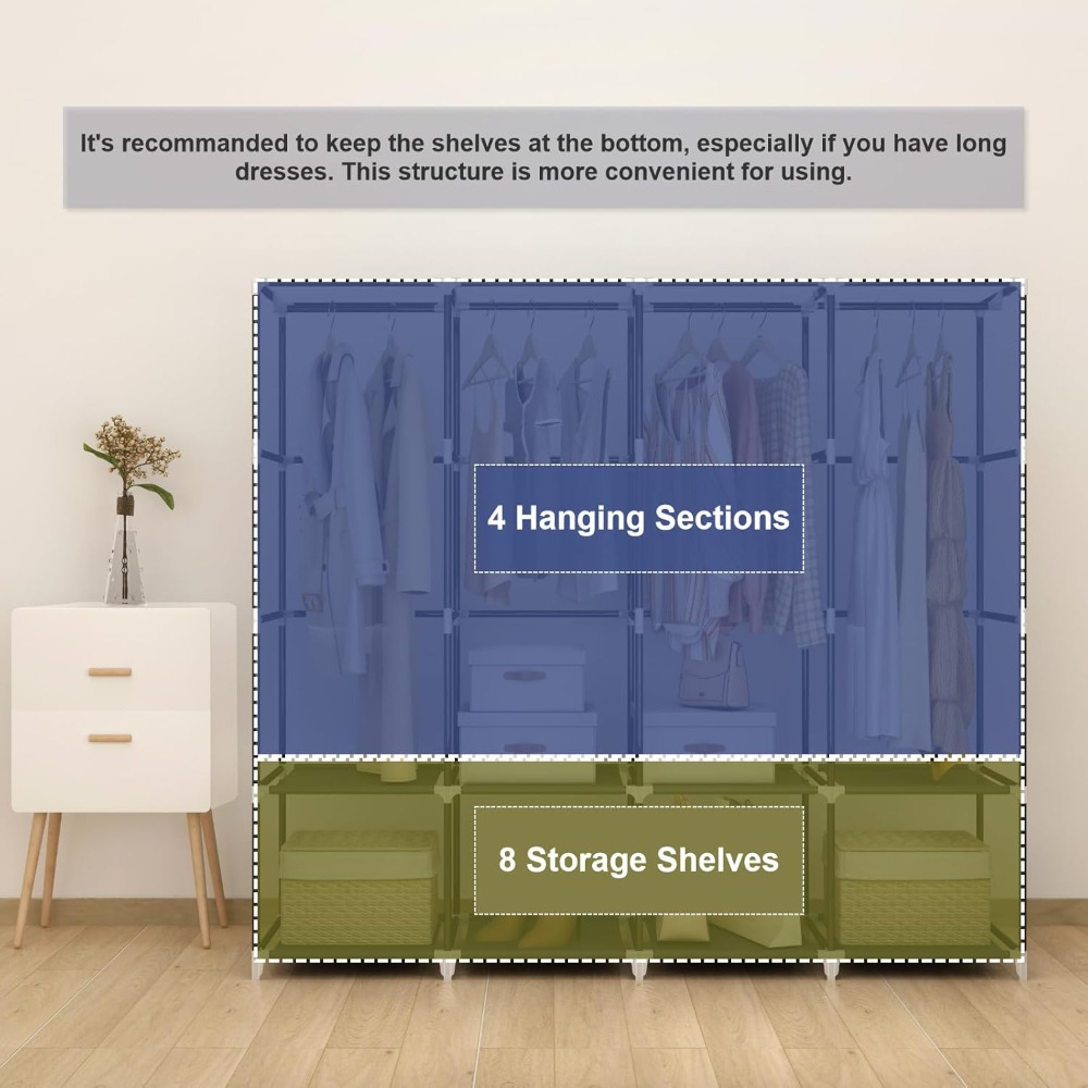 US Shipping Portable Closet Wa - Wardrobe Closet Portable Fabric Cover ulasan dan harga