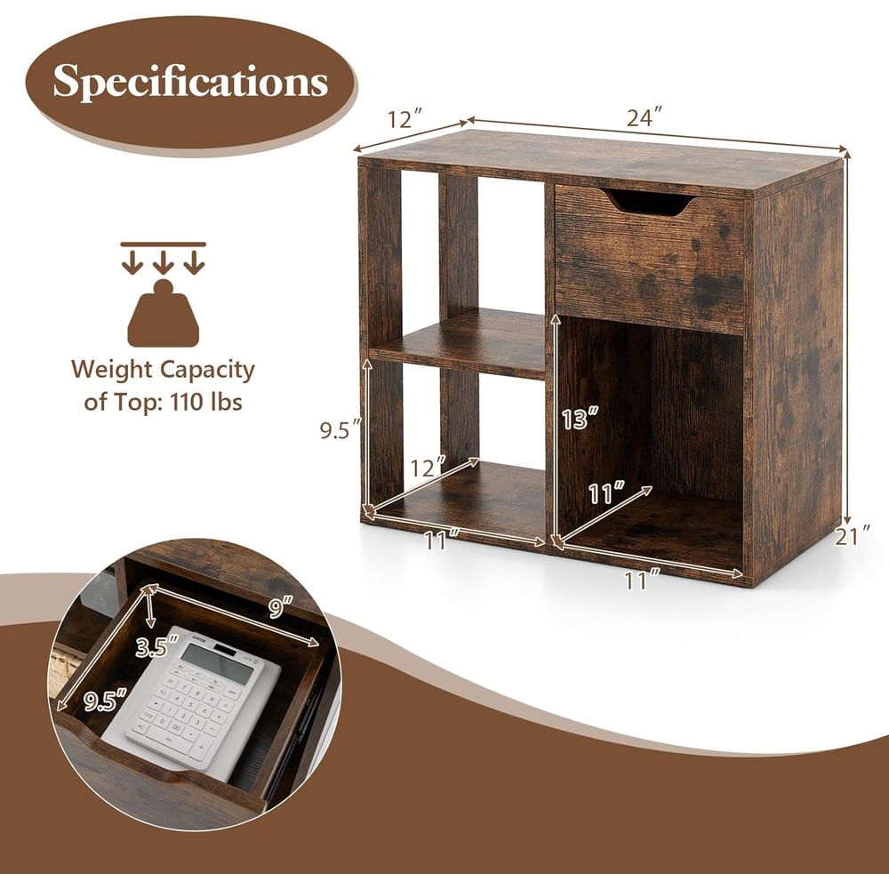 3-Tier Wooden Cube Bookshelf f - Storage ulasan dan harga