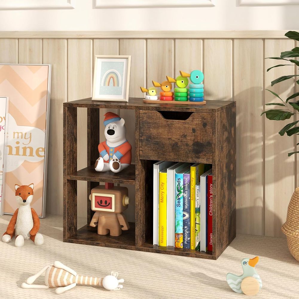 3-Tier Wooden Cube Bookshelf f - Storage ulasan dan harga