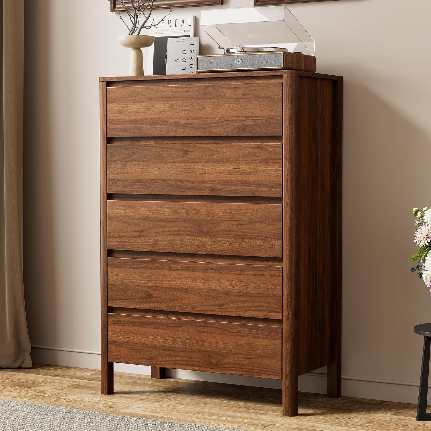 Five Drawer Wooden Storage Cab - Bedroom Furniture ulasan dan harga