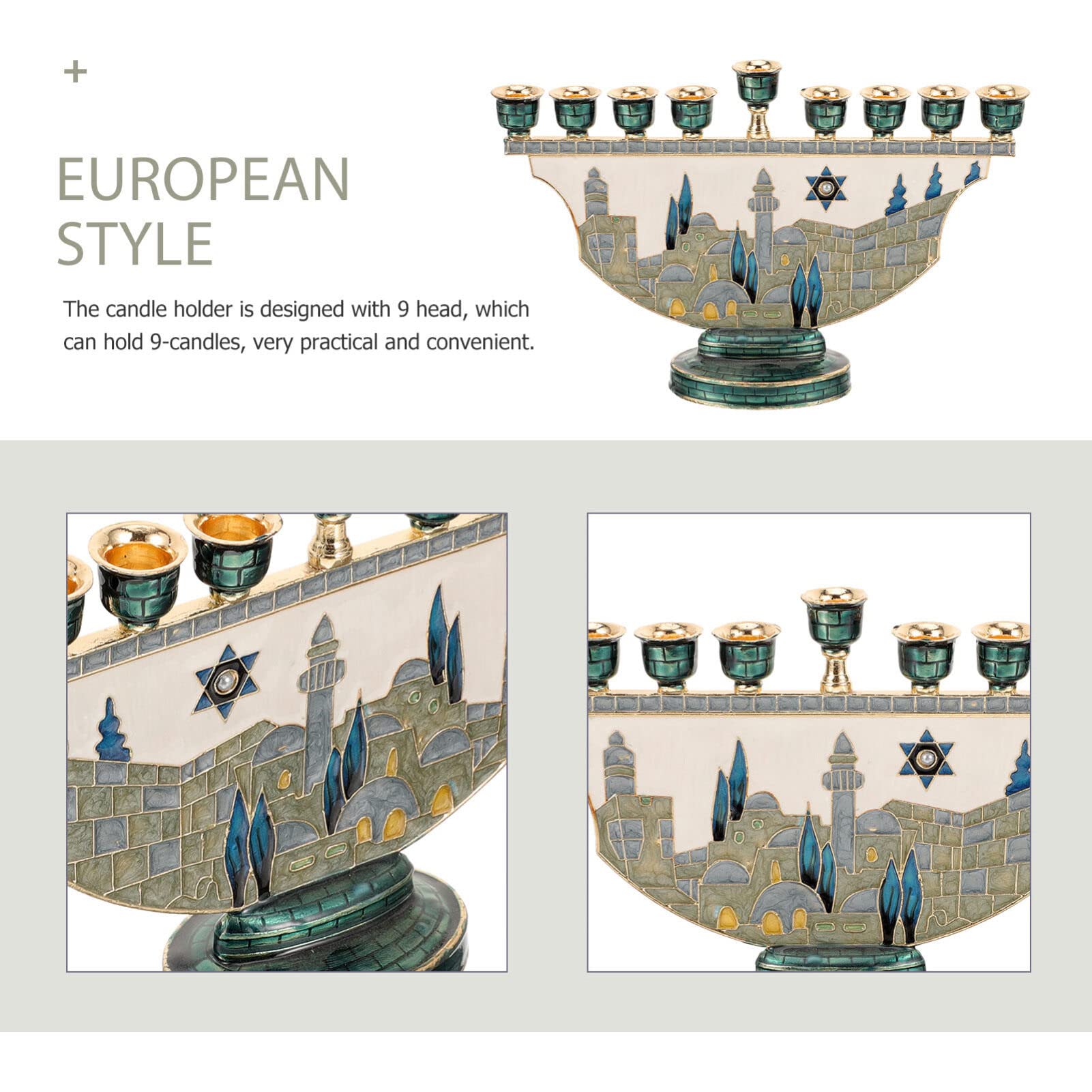 9 Branch Hanukkah Menorah Jeru - Tables ulasan dan harga
